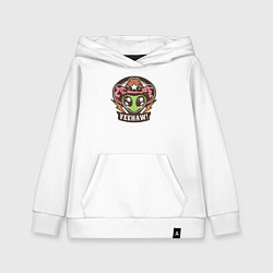 Толстовка детская хлопковая Инопланетянин ковбой, цвет: белый
