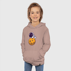 Толстовка детская хлопковая Отдых на Луне, цвет: пыльно-розовый — фото 2