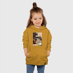 Толстовка детская хлопковая Музыка эстетика, цвет: горчичный — фото 2