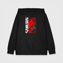 Толстовка детская хлопковая Cyberpunk samurai, цвет: черный