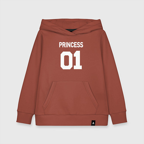 Детская толстовка-худи Футбольная надпись для семейной фотосессии: 01 при / Кирпичный – фото 1