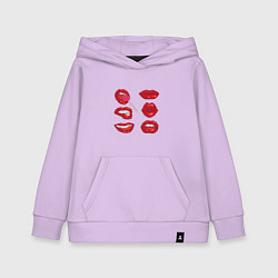 Толстовка детская хлопковая Коллекция красивых губ, цвет: лаванда
