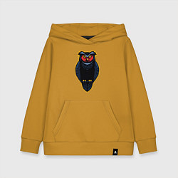 Толстовка детская хлопковая Чёрная сова, цвет: горчичный