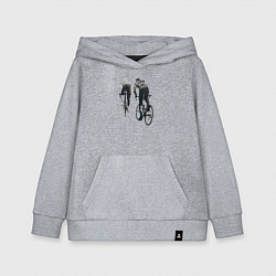 Толстовка детская хлопковая Велосипедисты, цвет: меланж