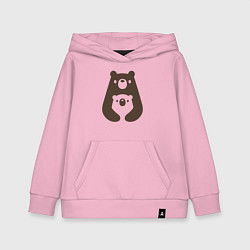 Толстовка детская хлопковая Мишки-обнимашки, цвет: светло-розовый
