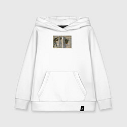 Толстовка детская хлопковая Минотавр интроверт - мемный лабиринт - уходите, цвет: белый