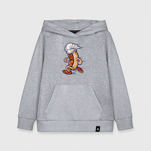 Детская толстовка-худи Повар хот-дог / Меланж – фото 1