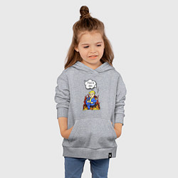 Толстовка детская хлопковая Vault boy in the fire, цвет: меланж — фото 2