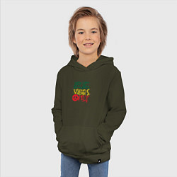 Толстовка детская хлопковая Irie vibes only, цвет: хаки — фото 2