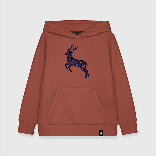 Детская толстовка-худи Космический олень / Кирпичный – фото 1