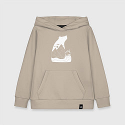 Толстовка детская хлопковая Домик и мишка, цвет: миндальный