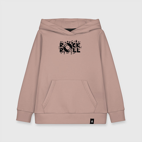 Детская толстовка-худи Рок-н-ролл / Пыльно-розовый – фото 1