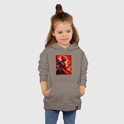 Толстовка детская хлопковая Кибер кошка ведьма - хэллоуин, цвет: утренний латте — фото 2