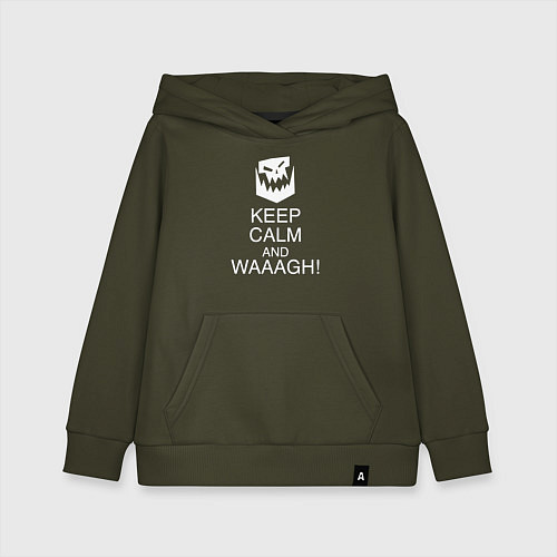 Детская толстовка-худи Warhammer keep calm and waaagh / Хаки – фото 1