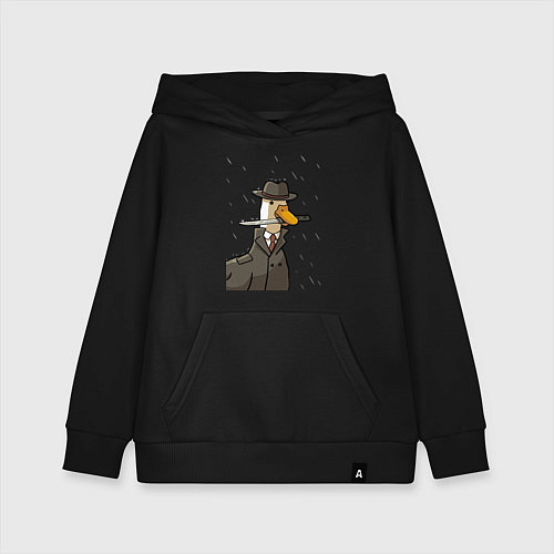 Детская толстовка-худи Гусь агент с ножом / Черный – фото 1