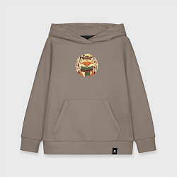 Толстовка детская хлопковая Эмблема осеннего лиса, цвет: утренний латте