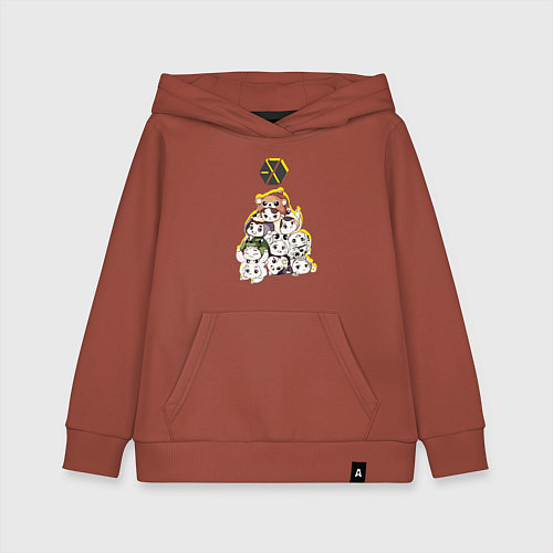 Детская толстовка-худи Exo в виде милых зверушек / Кирпичный – фото 1