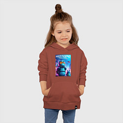 Толстовка детская хлопковая Кибер Которо - коллаба, цвет: кирпичный — фото 2