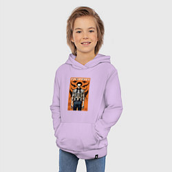 Толстовка детская хлопковая Cool skeleton - halloween poster, цвет: лаванда — фото 2