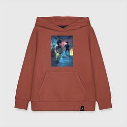 Толстовка детская хлопковая Дандадан: Момо Аясэ, цвет: кирпичный