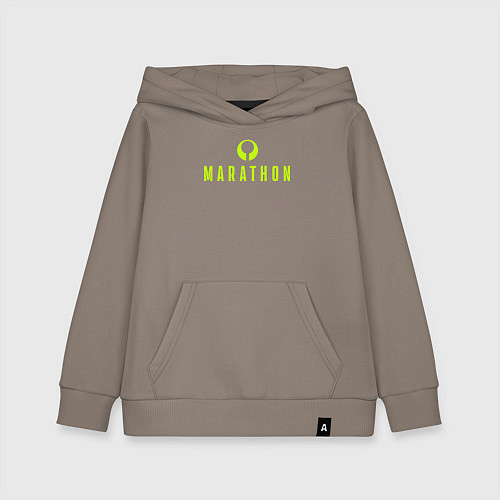 Детская толстовка-худи Marathon logo / Утренний латте – фото 1