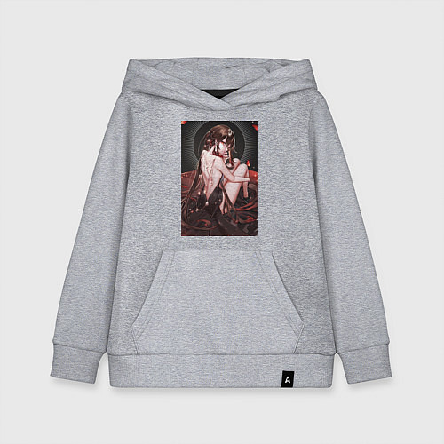 Детская толстовка-худи Геншин Ху Тао / Меланж – фото 1