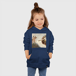 Толстовка детская хлопковая Кот сотворение Адама, цвет: тёмно-синий — фото 2