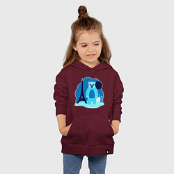 Толстовка детская хлопковая Медведь в Париже, цвет: меланж-бордовый — фото 2