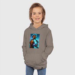 Толстовка детская хлопковая Cool guy - cyberpunks not dead, цвет: утренний латте — фото 2