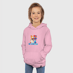 Толстовка детская хлопковая С новым годом от лисы, цвет: светло-розовый — фото 2