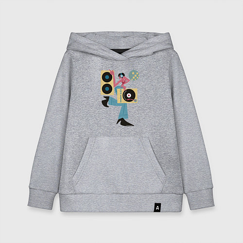 Детская толстовка-худи Профессия диджей / Меланж – фото 1