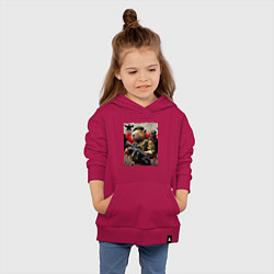 Толстовка детская хлопковая Крутой капибара - спецназ, цвет: маджента — фото 2
