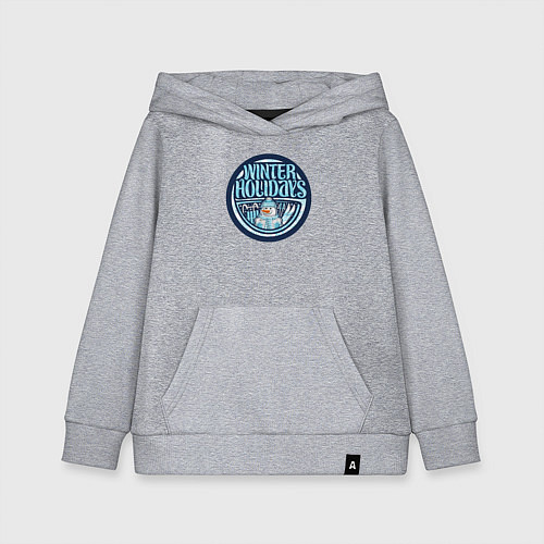 Детская толстовка-худи Снежные зимние каникулы / Меланж – фото 1