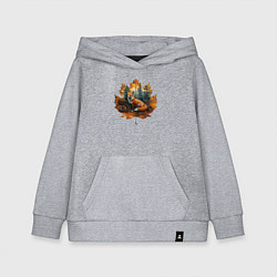 Толстовка детская хлопковая Лиса и лист, цвет: меланж