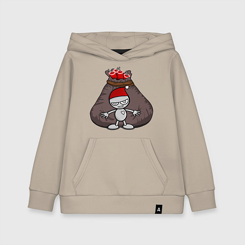 Детская толстовка-худи Новогодняя затея / Миндальный – фото 1