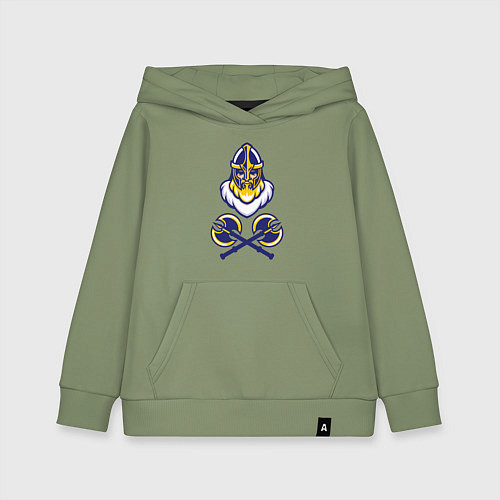 Детская толстовка-худи Викинг и секиры / Авокадо – фото 1