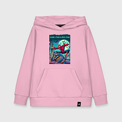 Толстовка детская хлопковая Чувак паук против чувака летучей мыши - нейроарт п, цвет: светло-розовый