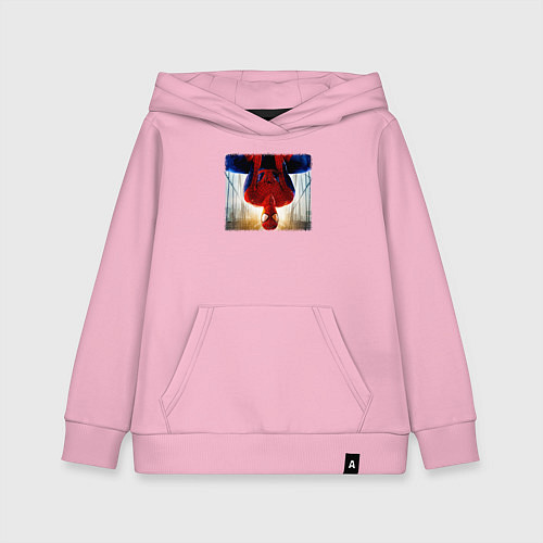 Детская толстовка-худи Новый человек паук / Светло-розовый – фото 1
