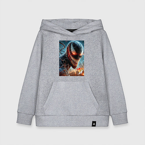 Детская толстовка-худи Ужасный Веном - неоновое свечение / Меланж – фото 1