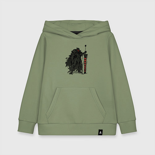 Детская толстовка-худи Черный мечник / Авокадо – фото 1