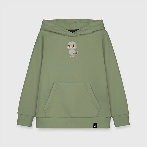 Детская толстовка-худи Серая уточка / Авокадо – фото 1