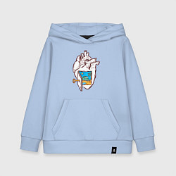 Толстовка детская хлопковая Лето в сердечке, цвет: мягкое небо