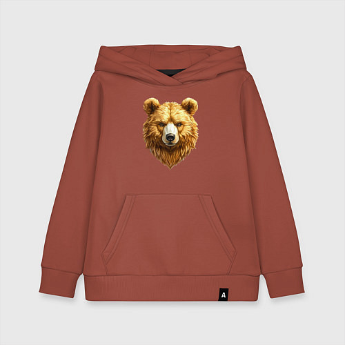 Детская толстовка-худи Золотой медведь / Кирпичный – фото 1