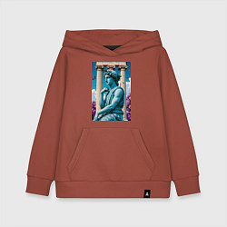 Толстовка детская хлопковая Античный персонаж на фоне колонн, цвет: кирпичный