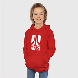 Толстовка детская хлопковая Atari logo white, цвет: красный — фото 2
