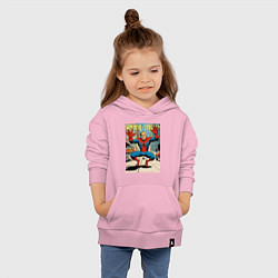 Толстовка детская хлопковая Spider-Trump in New York, цвет: светло-розовый — фото 2