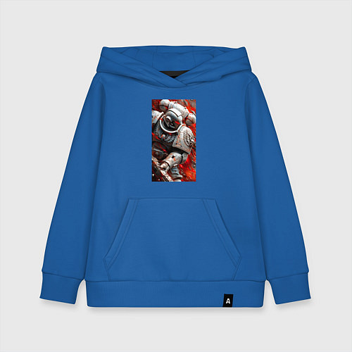 Детская толстовка-худи Космодесантник в белом костюме / Синий – фото 1