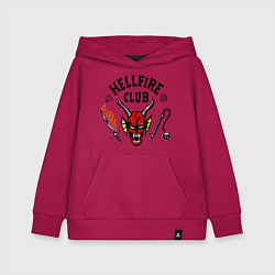 Толстовка детская хлопковая Stranger things - hellfire club, цвет: маджента