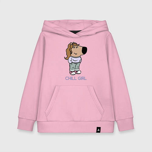 Детская толстовка-худи Чилл девушка / Светло-розовый – фото 1