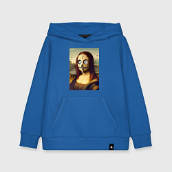 Толстовка детская хлопковая Mona Lisa in a mask - steampunk, цвет: синий